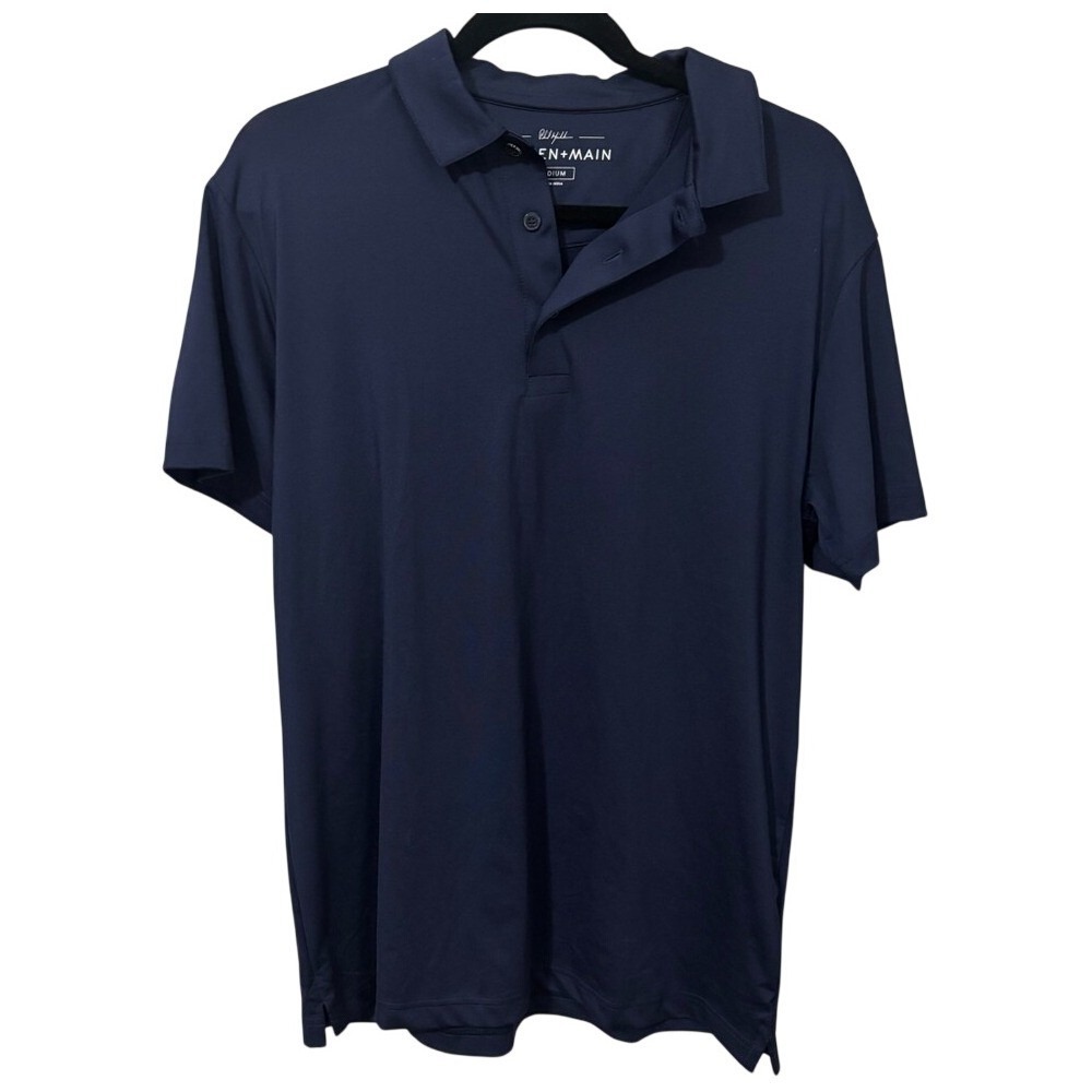 Mizzen+Main Blue Polo Shirt‎ Classic Knit Design Golf Pickleball
